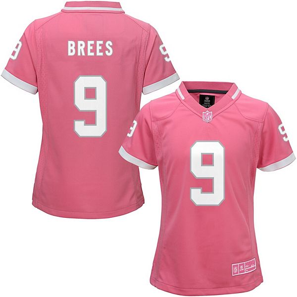 Girls Youth Drew Brees Pink New Orleans Saints Bubble Gum Jersey