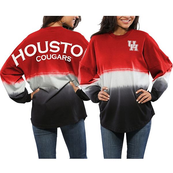 Women's Red Texas Tech Red Raiders Ombre Long Sleeve Dip-Dyed Spirit Jersey