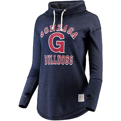 Women's Original Retro Brand Navy Gonzaga Bulldogs Funnel Neck Pullover Sweatshirt