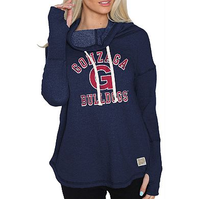 Women's Original Retro Brand Navy Gonzaga Bulldogs Funnel Neck Pullover Sweatshirt