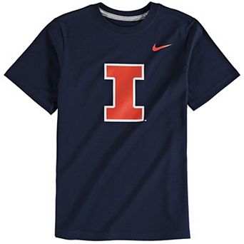 Youth Nike Navy Illinois Fighting Illini Cotton Logo T-Shirt
