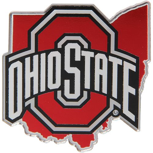 Ohio State Buckeyes State Shape Acrylic Metallic Auto Emblem