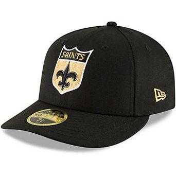 Men's New Era Black New Orleans Saints Omaha Throwback Low Profile 59FIFTY Fitted Hat