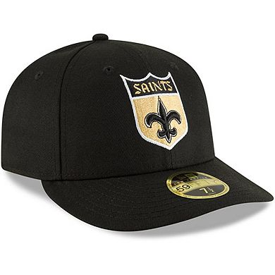 Men's New Era Black New Orleans Saints Omaha Throwback Low Profile 59FIFTY Fitted Hat