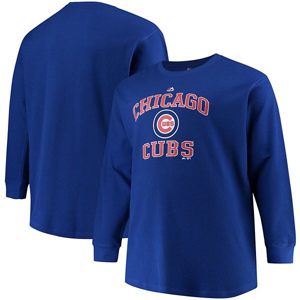 Chicago Cubs Men's Majestic Long Sleeve Big & Tall Shirt 2X,3X.3XT or 4X