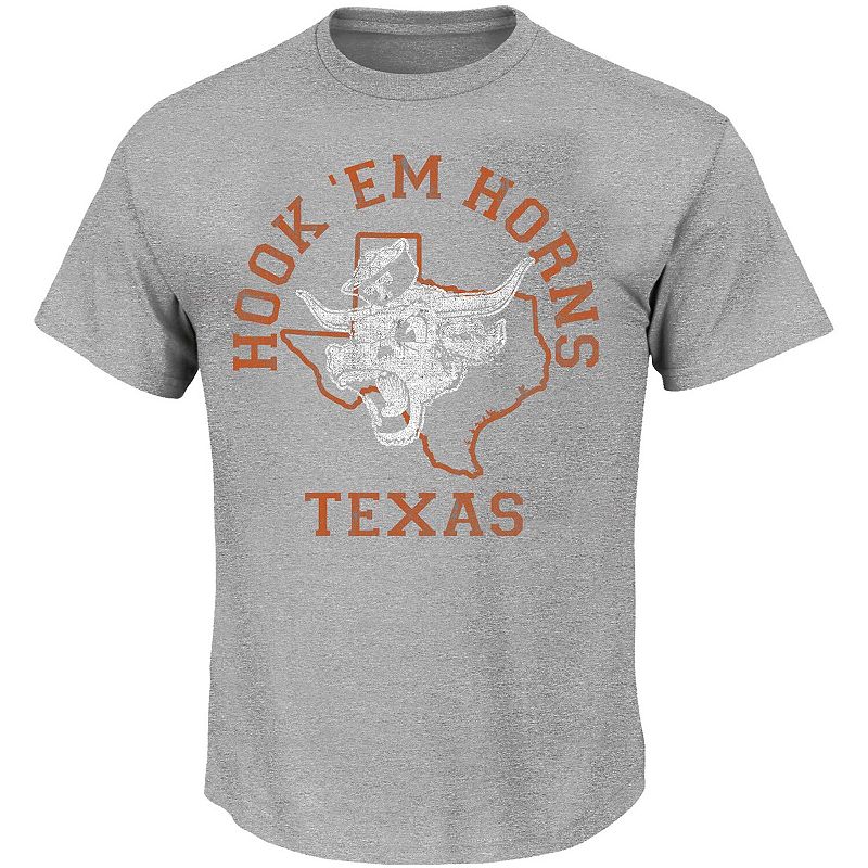 Mens Profile Heathered Gray Texas Longhorns Bevo State Big & Tall T-Shirt,