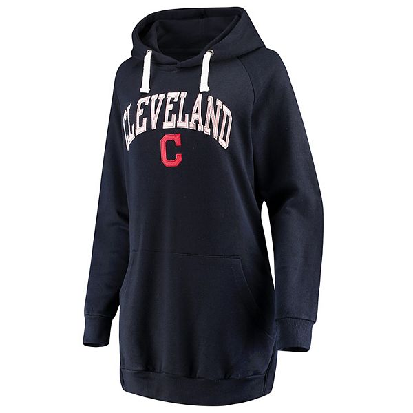 Women's Soft as a Grape Navy Cleveland Indians Oversized French Terry ...