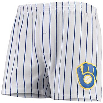 Men's Concepts Sport White Milwaukee Brewers Vigor Boxer Shorts