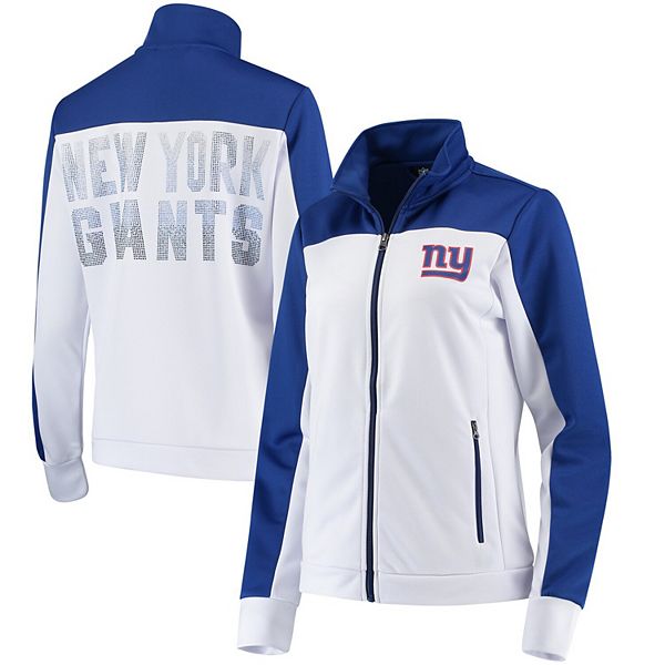 Women S G Iii 4her By Carl Banks White Royal New York Giants Playmaker Full Zip Track Jacket