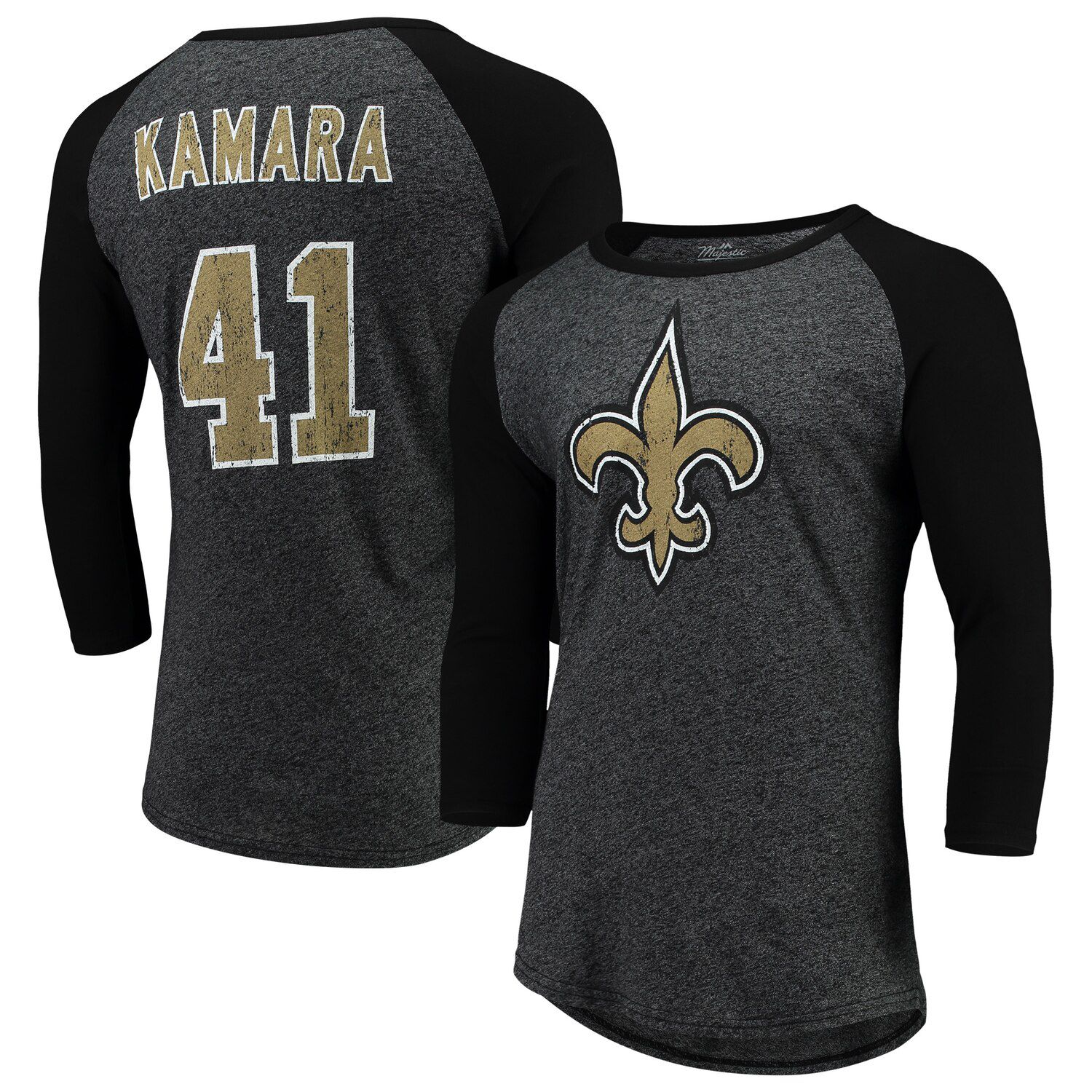 Men's Fanatics Branded Alvin Kamara Black New Orleans Saints Player Icon Name & Number T-Shirt Size: Medium