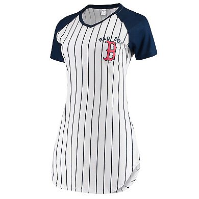 Women's Concepts Sport White Boston Red Sox Vigor Pinstripe Nightshirt