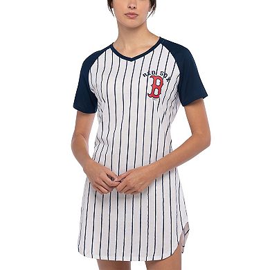 Women's Concepts Sport White Boston Red Sox Vigor Pinstripe Nightshirt