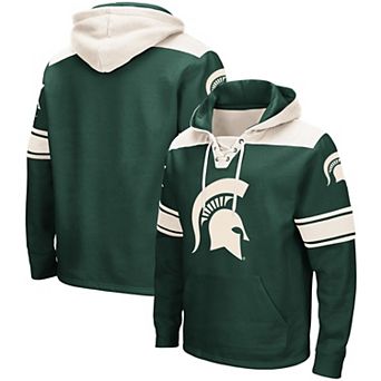 Men's Colosseum Green Michigan State Spartans 2.0 Lace-Up Pullover Hoodie