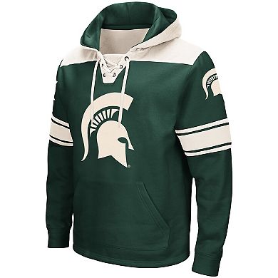 Men's Colosseum Green Michigan State Spartans 2.0 Lace-Up Pullover Hoodie