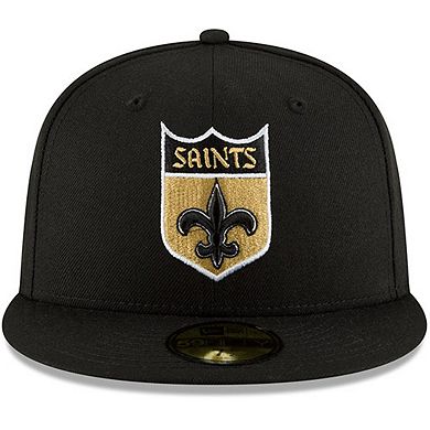 Men's New Era Black New Orleans Saints Omaha Throwback 59FIFTY Fitted Hat