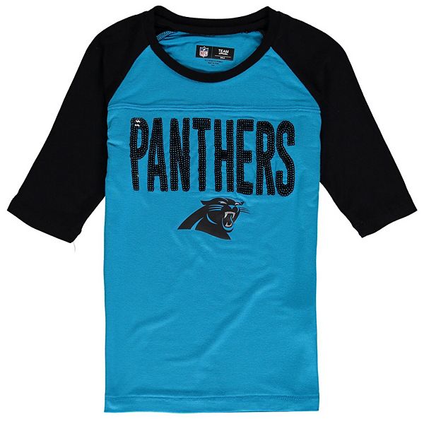 Carolina Panthers Blue Sequin Sleeve Party Tee