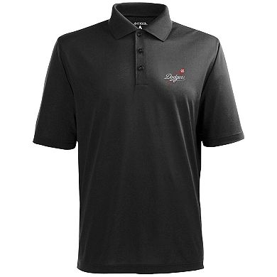 Men's Antigua Charcoal Los Angeles Dodgers Desert Dry Xtra-Lite Polo