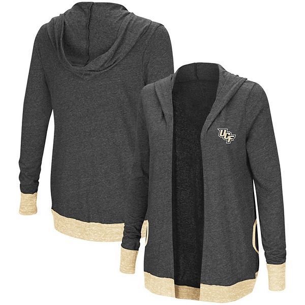 Women's Colosseum Heather Charcoal UCF Knights Steeplechase Open Hooded ...