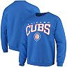 Men's Stitches Royal Chicago Cubs Pullover Crew Sweatshirt