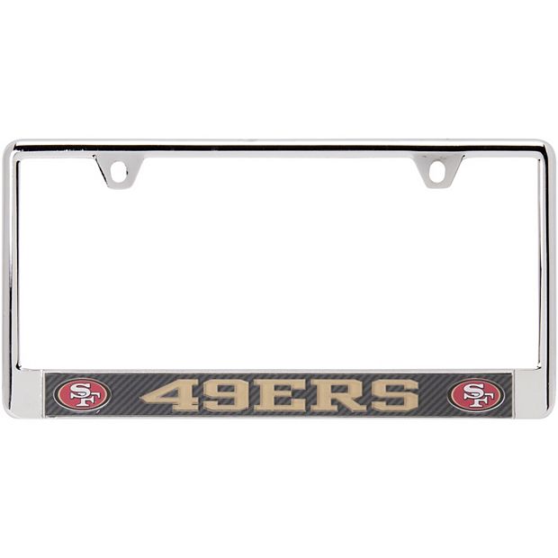 San Francisco 49ers Carbon Bottom Only Metal Acrylic Cut License Plate Frame