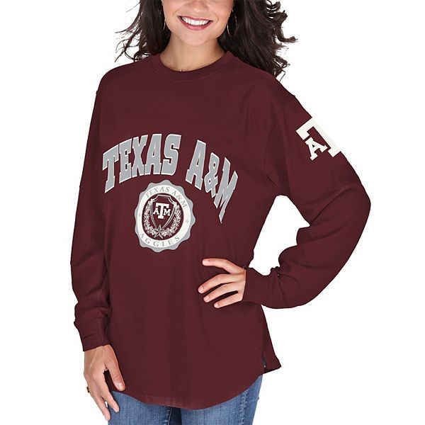 Texas A&M Aggies Womens Maroon New Basic Short Sleeve T-Shirt  School  spirit shirts designs, College shirt design, College shirts