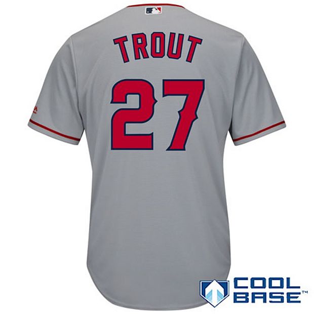 Men's Majestic Mike Trout Gray Los Angeles Angels Cool Base Player Jersey