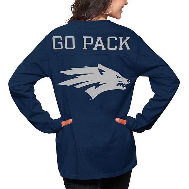 Women's Pressbox Navy Nevada Wolf Pack The Big Shirt Oversized