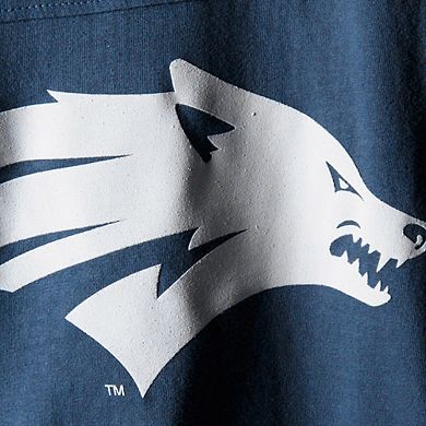 Women's Pressbox Navy Nevada Wolf Pack The Big Shirt Oversized Long Sleeve T-Shirt