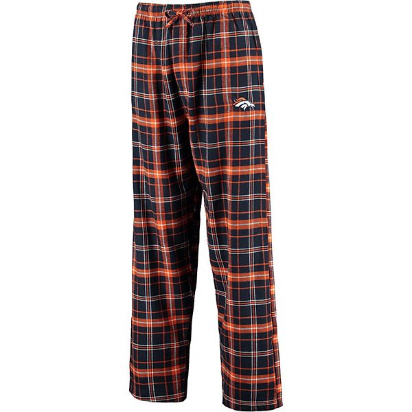 Concepts Sport Men's Denver Broncos Navy Biscayne Flannel Pants