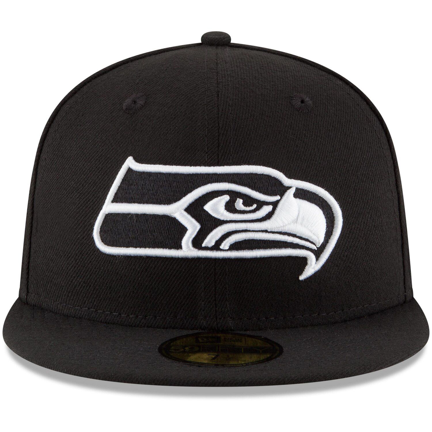 Men's New Era Black Seattle Seahawks B-Dub 59FIFTY Fitted Hat