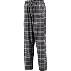 Women's Black/Charcoal Carolina Panthers Devote Flannel Lounge Pants