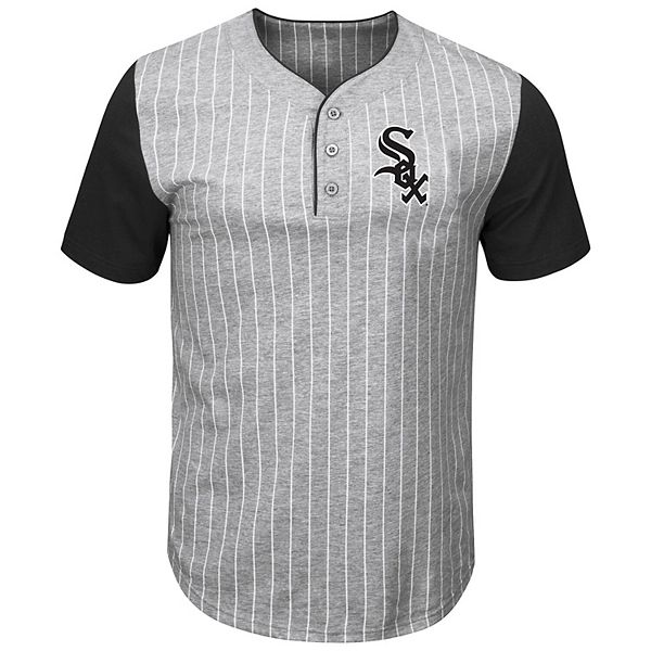 Men's '47 Heathered Gray/Black Chicago White Sox 1900 Inaugural Season Vintage Raglan 3/4-Sleeve T-Shirt Size: Medium