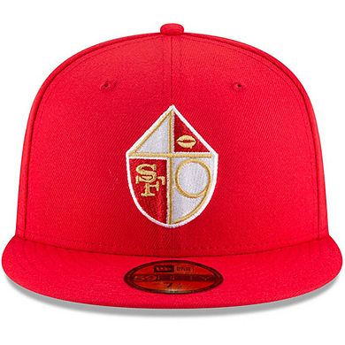 Men's New Era Scarlet San Francisco 49ers Omaha Throwback 59FIFTY Fitted Hat