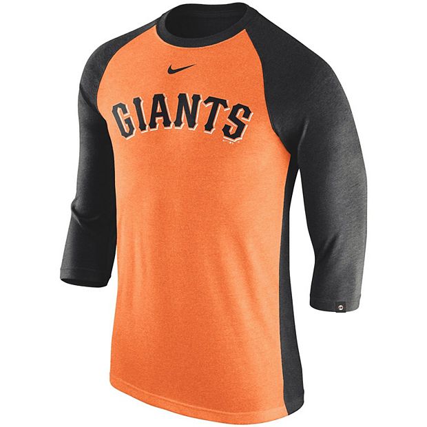 Men's Nike Orange/Black San Francisco Giants MLB Tri-Blend Raglan