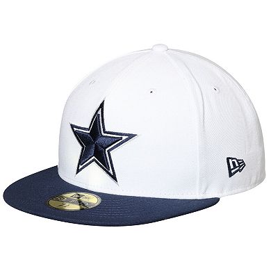 Men's New Era White/Navy Dallas Cowboys Omaha II 59FIFTY Fitted Hat