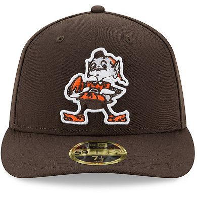 Men's New Era Brown Cleveland Browns Brownie Omaha Throwback Low Profile 59FIFTY Fitted Hat