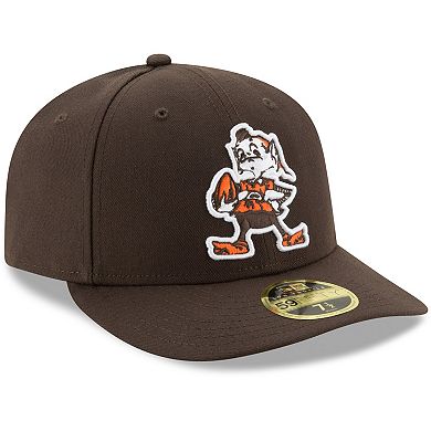 Men's New Era Brown Cleveland Browns Brownie Omaha Throwback Low Profile 59FIFTY Fitted Hat