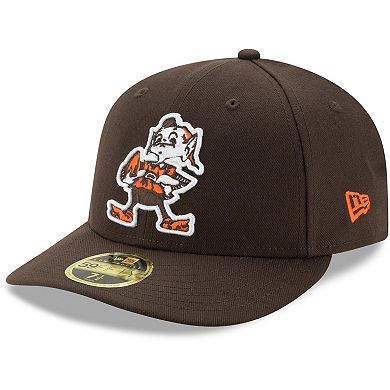 Men's New Era Brown Cleveland Browns Brownie Omaha Throwback Low Profile 59FIFTY Fitted Hat