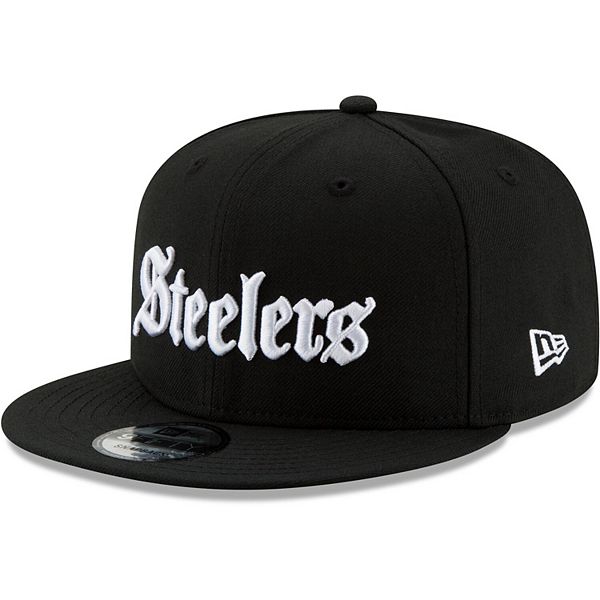 Men's New Era Black Pittsburgh Steelers Gothic Script 9FIFTY