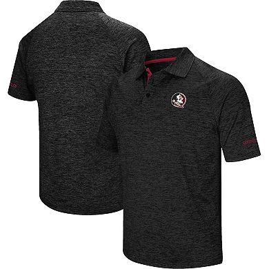 Men's Colosseum Heather Black Florida State Seminoles Down Swing Polo