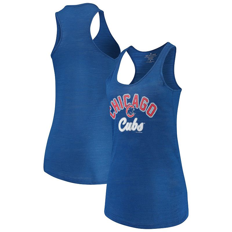 Womens Soft as a Grape Royal Chicago Cubs Multicount Racerback Tank Top, S
