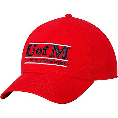 Men's The Game Red Ole Miss Rebels U of M Classic Bar Unstructured Adjustable Hat