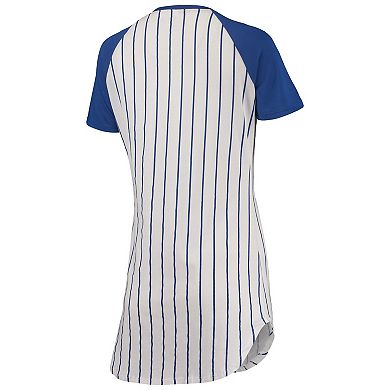 Women's Concepts Sport White New York Mets Vigor Pinstripe Nightshirt