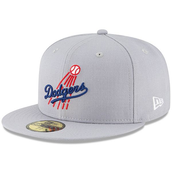 Men S New Era Gray Los Angeles Dodgers Cooperstown Collection Wool 59fifty Fitted Hat