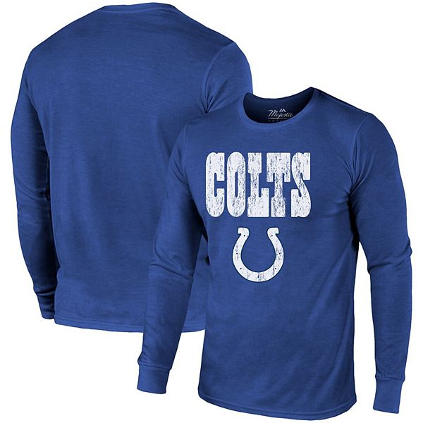 Indianapolis Colts Majestic Threads Lockup Tri-Blend Long Sleeve T-Shirt -  Royal