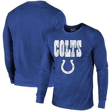 Indianapolis Colts Majestic Threads Lockup Tri-Blend Long Sleeve T-Shirt - Royal