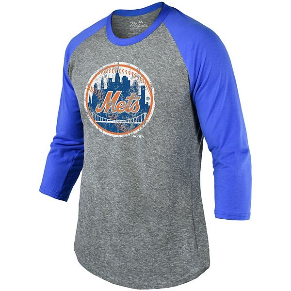 New York Mets Youth Distressed Logo T-Shirt - Royal Blue