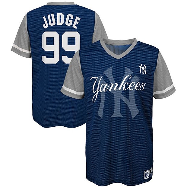 Youth Majestic Aaron Judge Navy/Gray New York Yankees Play Hard Player  V-Neck Jersey T