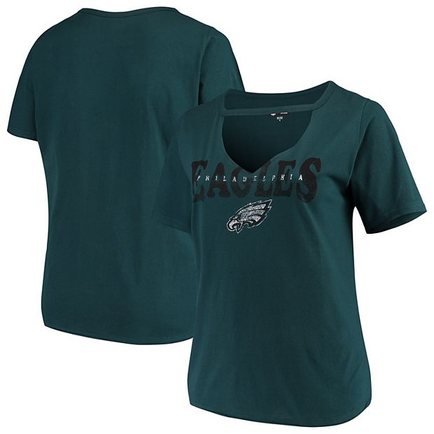 Philadelphia Eagles Women Short Sleeve Tops Summer Casual Blouse V-Neck T  Shirts