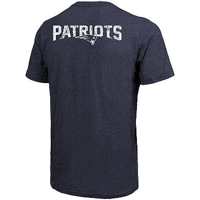 New England Patriots Majestic Threads Tri-Blend Pocket T-Shirt - Heathered Navy